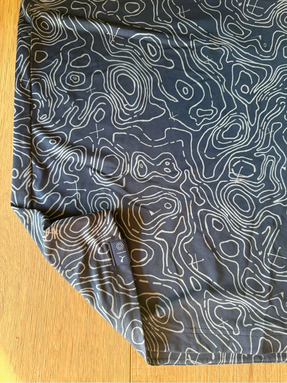 PUMA Golf Men’s Navy Topographic Print Performance Polo Shirt Size Large